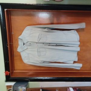 American Eagle Outfitters jean shirt pearlized buttons LG